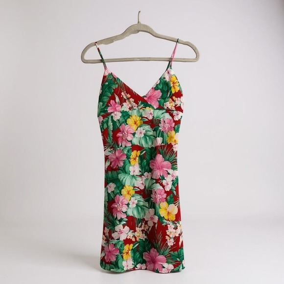 90s‎ women's Hawaiian print slip dress M - Picture 1 of 6